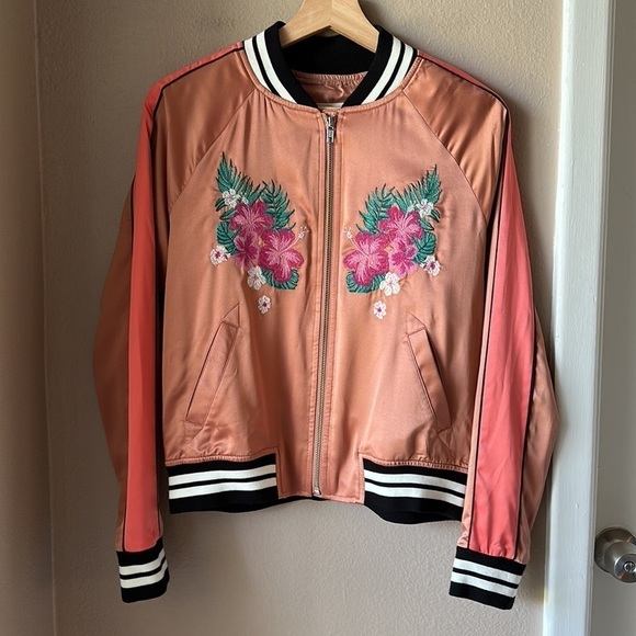 MOSSIMO Embroidered Varsity Bomber Jacket - Picture 4 of 11